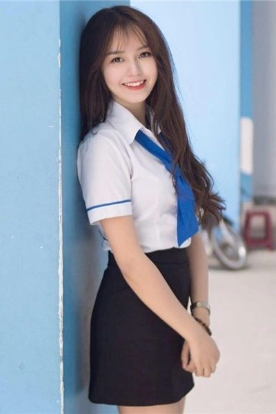 Đồng phục học sinh sinh viên – Đồng phục sinh viên áo sơ mi trắng viền xanh tay ngắn 02
