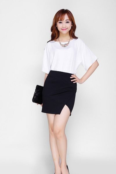 Đồng phục công sở – Chân váy ôm màu đen 04