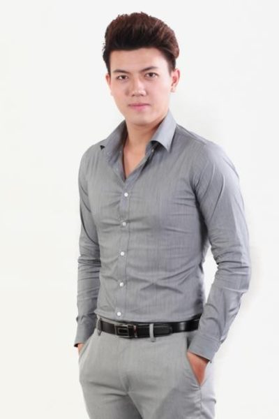 Đồng phục công sở – Áo sơ mi nam dài tay màu xám 05