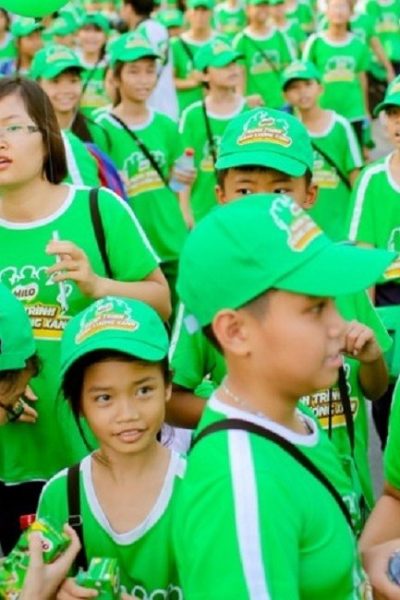 Đồng phục áo thun – Áo thun sự kiện quảng cáo màu xanh tay ngắn sọc trắng 07