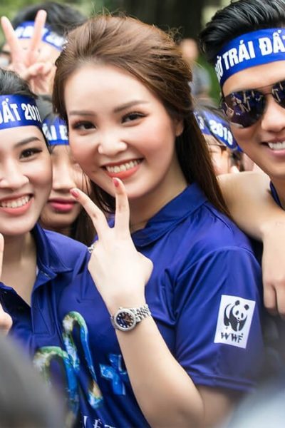 Đồng phục áo thun – Áo thun sự kiện quảng cáo cổ trụ màu xanh tay ngắn 08