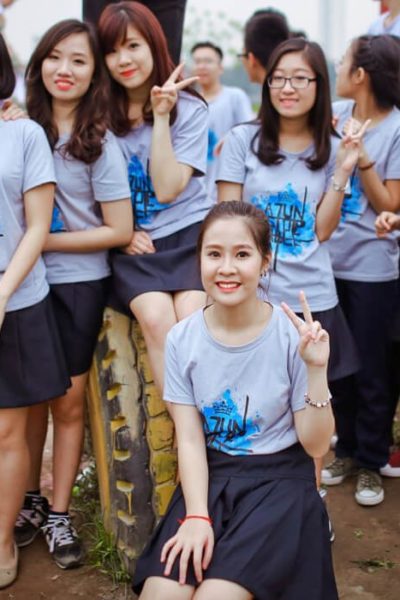 Đồng phục áo thun – Áo thun nhóm lớp cổ tròn màu trắng tay ngắn 10