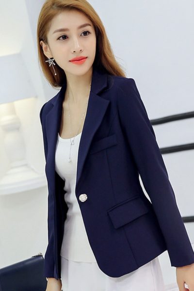 Đồng phục công sở – Áo vest nữ màu xanh đen 20