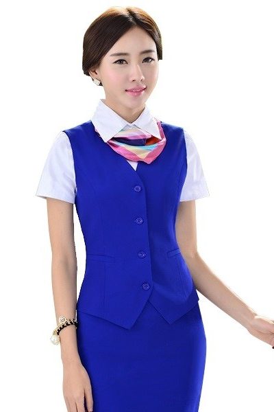 Đồng phục công sở – Ghi lê nữ màu xanh dương18