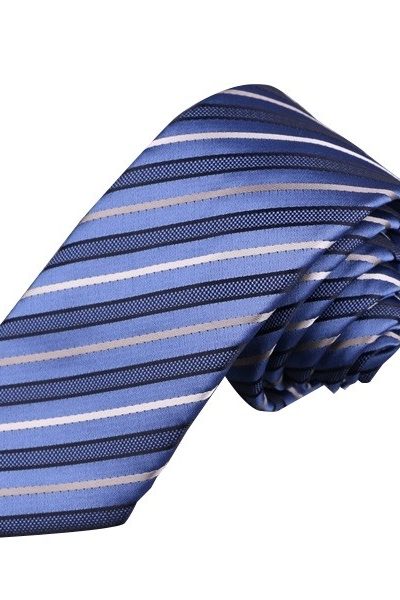 Phụ kiện – Caravat sọc trắng xanh đen 26