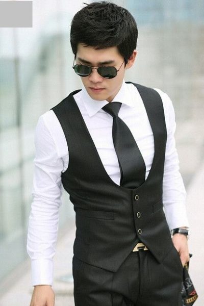 Đồng phục công sở – Áo ghi lê nam màu đen 11