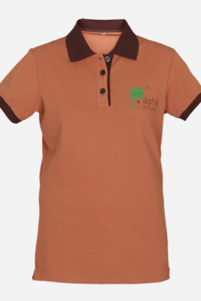Đồng phục áo thun – Áo thun cổ trụ màu cam 36