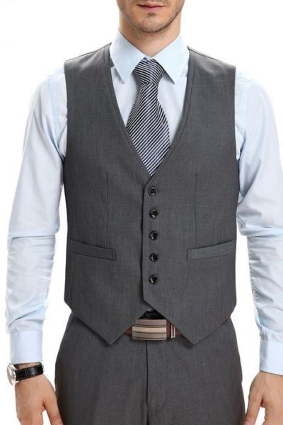 Đồng phục công sở – Áo ghi lê nam màu xám 14