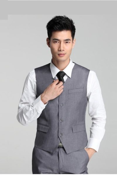 Đồng phục công sở – Áo ghi lê nam màu xám 16