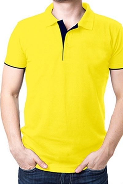 Đồng phục áo thun – Áo thun cổ trụ màu vàng 10