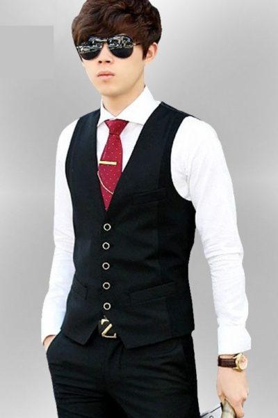 Đồng phục công sở – Áo ghi lê nam màu đen 33