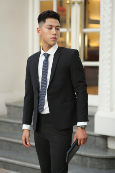 Đồng Phục Công Sở-Áo Vest Nam Màu Đen 69
