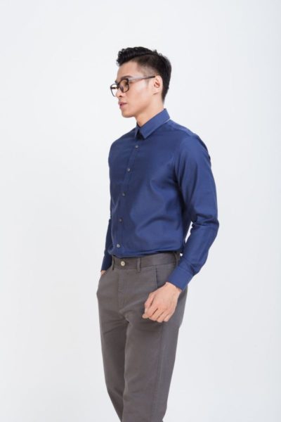Đồng Phục Công Sở-Áo Sơ Mi Nam Màu Xanh 100