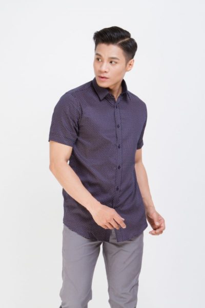 Đồng Phục Công Sở-Áo Sơ Mi Nam Chấm Bi 78