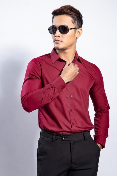 Đồng Phục Công Sở-Áo Sơ Mi Nam Màu Đỏ 61