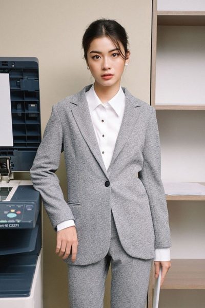 Đồng Phục Công Sở-Áo Vest Nữ Màu Xám 46