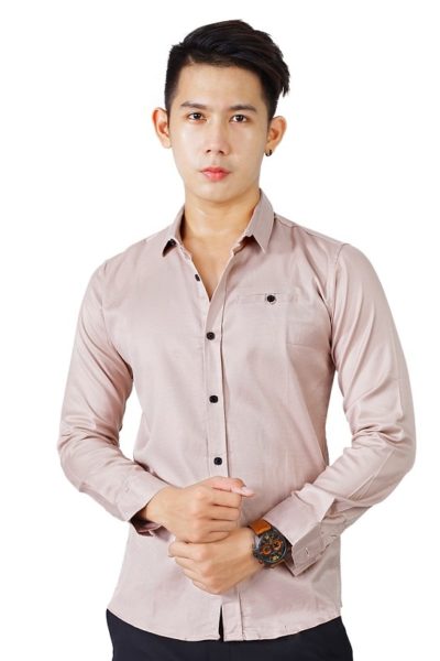 Đồng phục công sở – Áo sơ mi nam dài tay màu nude 32