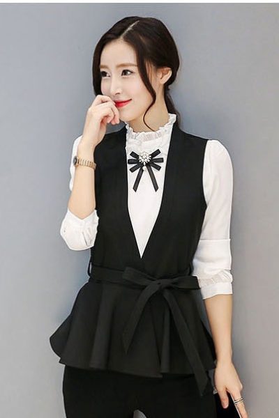 Đồng Phục Công Sở-Áo Gile Nữ Màu Đen 56
