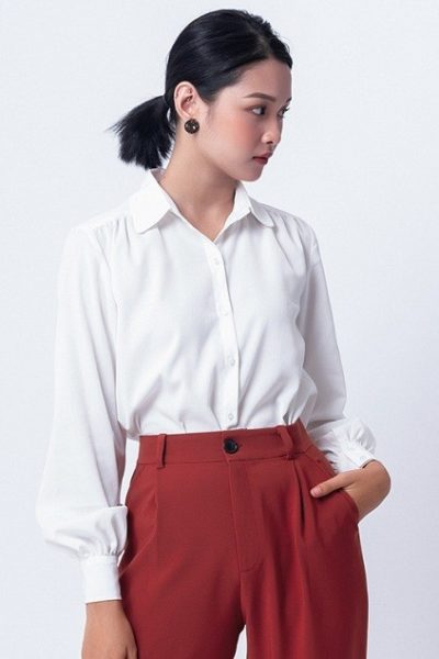 Đồng Phục Công Sở-Áo Sơ Mi Nữ Màu Trắng 76