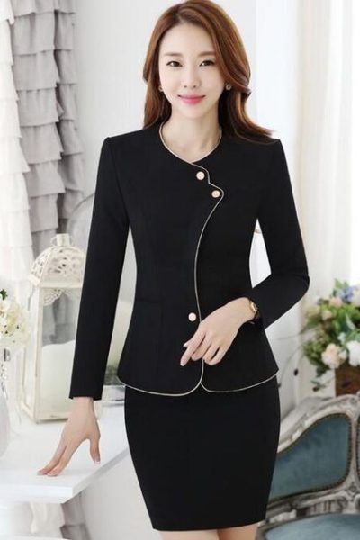 Đồng Phục Nhà Hàng Khách Sạn-Đồng Phục Quản Lý Váy Đen,Vest Đen 53