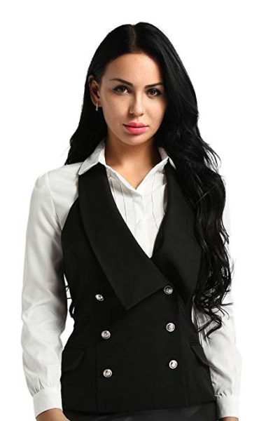 Đồng phục công sở – Áo ghi lê nữ màu đen 85