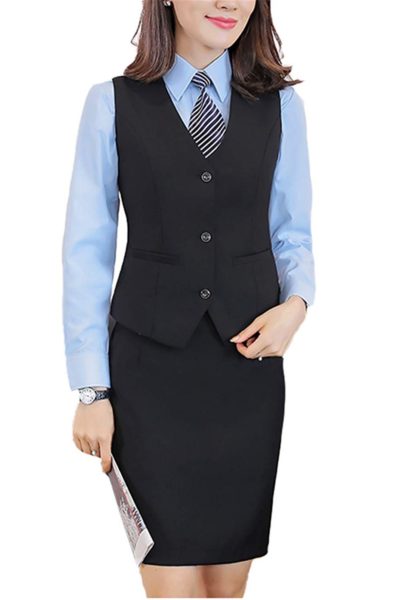 Đồng Phục Công Sở-Áo Gile Nữ Màu Đen 100