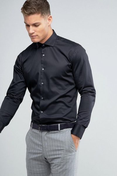 Đồng Phục Công Sở-Áo Sơ Mi Nam Màu Đen 62