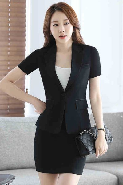 Đồng Phục Nhà Hàng Khách Sạn-Đồng Phục Quản Lý Váy Đen, Vest Đen 32