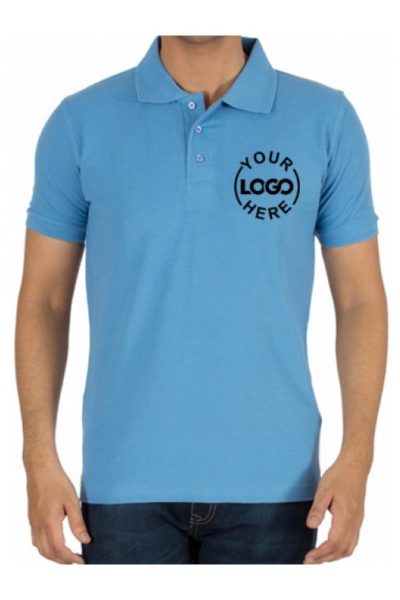 Đồng Phục Áo Thun-Áo Thun Cổ Trụ Màu Xanh 74