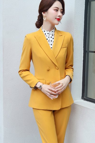 Đồng Phục Nhà Hàng Khách Sạn-Đồng Phục Quản Lý Quần Vàng, Vest Vàng 99