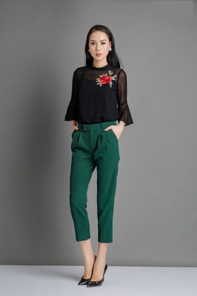 Đồng Phục Công Sở-Quần Âu Nữ Màu Xanh Lá 116