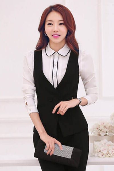 Đồng Phục Công Sở-Áo Gile Nữ Màu Đen 34
