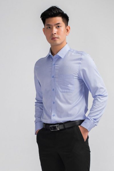 Đồng phục công sở – Áo sơ mi nam dài tay màu tím nhạt 48
