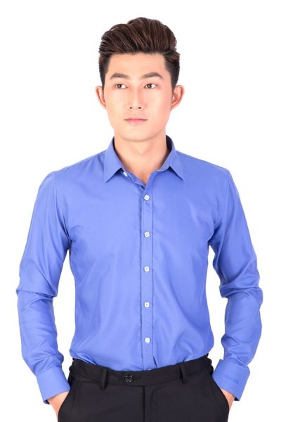 Đồng Phục Công Sở-Áo Sơ Mi Nam Dài Tay Màu Xanh Tím 110