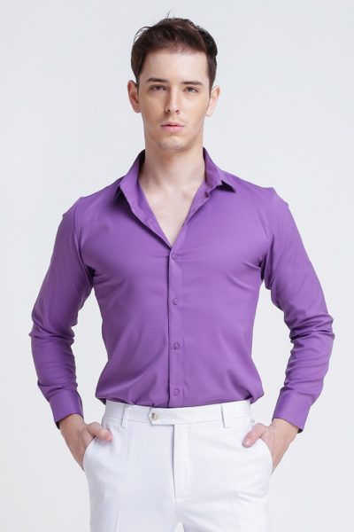 Đồng Phục Công Sở-Áo Sơ Mi Nam Dài tay Màu Tím 108