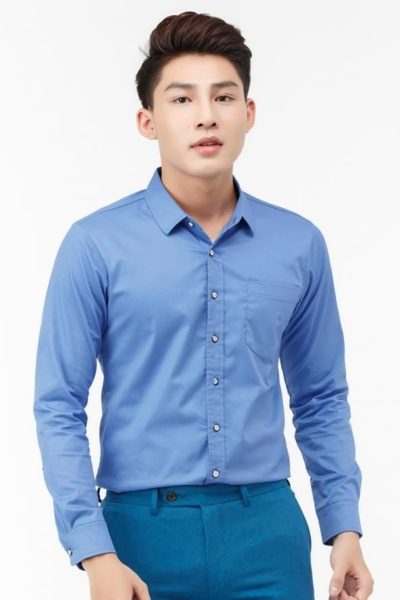Đồng Phục Công Sở-Áo Sơ Mi Nam Màu Xanh 89