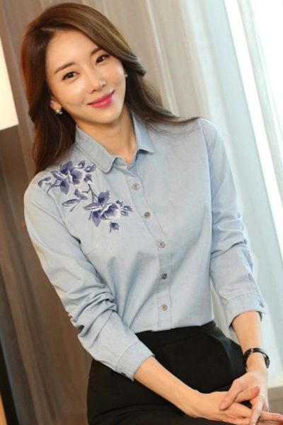 Đồng Phục Công Sở-Áo Sơ Mi Nữ Màu Xanh 81