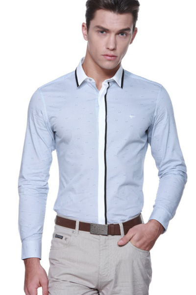 Đồng phục công sở – Áo sơ mi nam dài tay viền đen 52