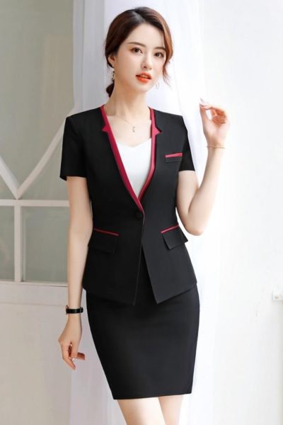 Đồng Phục Nhà Hàng Khách Sạn-Đồng Phục Quản Lý Váy Đen,Vest Đen 54