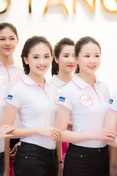 Đồng phục áo thun – Áo thun sự kiện quảng cáo màu trắng viền hồng 65