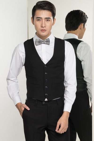 Đồng Phục Công Sở-Áo Gile Nam Màu Đen 44