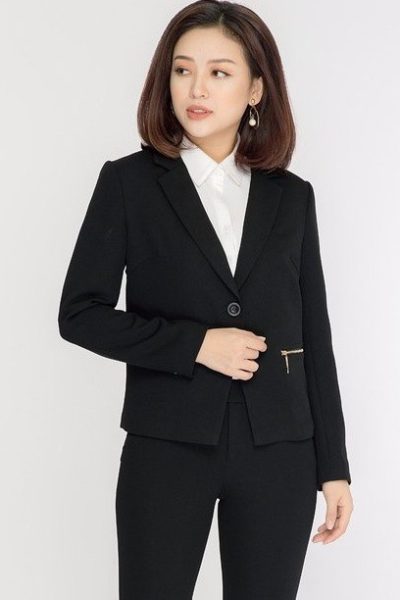 Đồng Phục Công Sở-Áo Vest Nữ Màu Đen 78