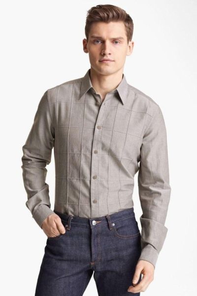 Đồng Phục Công Sở-Áo Sơ Mi Nam Màu Xám 87