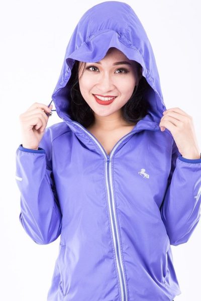 Đồng Phục Áo Khoác-Áo Khoác Gió Có Nón Màu Tím 74