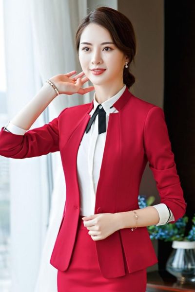 Đồng Phục Công Sở-Áo Vest Nữ Màu Đỏ 83