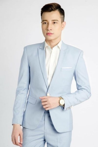 Đồng Phục Công Sở-Áo Vest Nam Màu Xanh Nhạt 93
