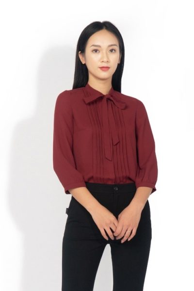 Đồng Phục Công Sở-Áo Sơ Mi Nữ Màu Đỏ Đô 61