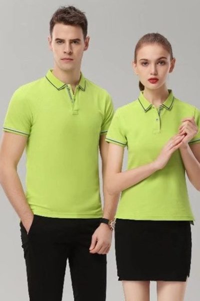 Đồng Phục Áo Thun-Áo Thun Cổ Trụ Xanh Lá 117
