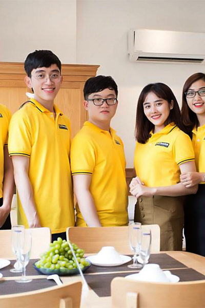 Đồng Phục Áo Thun-Áo Thun Sự Kiện Quảng Cáo Cổ Trụ Màu Vàng 94
