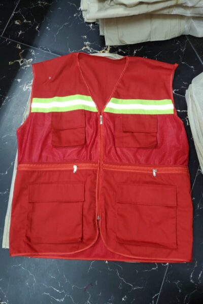 ĐỒNG PHỤC BẢO HỘ LAO ĐỘNG – ÁO GHI LÊ MÀU ĐỎ 02